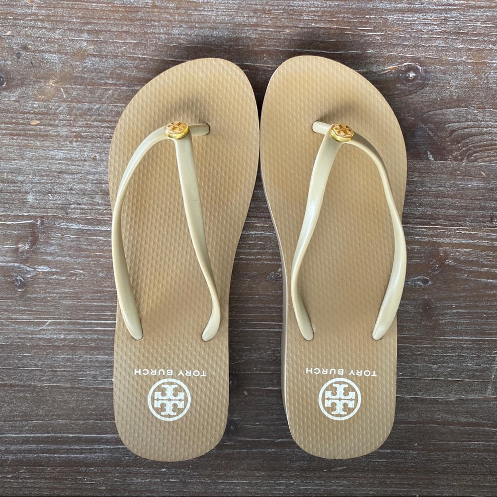 Tori Burch Like New Flip Flip Platform Sandals